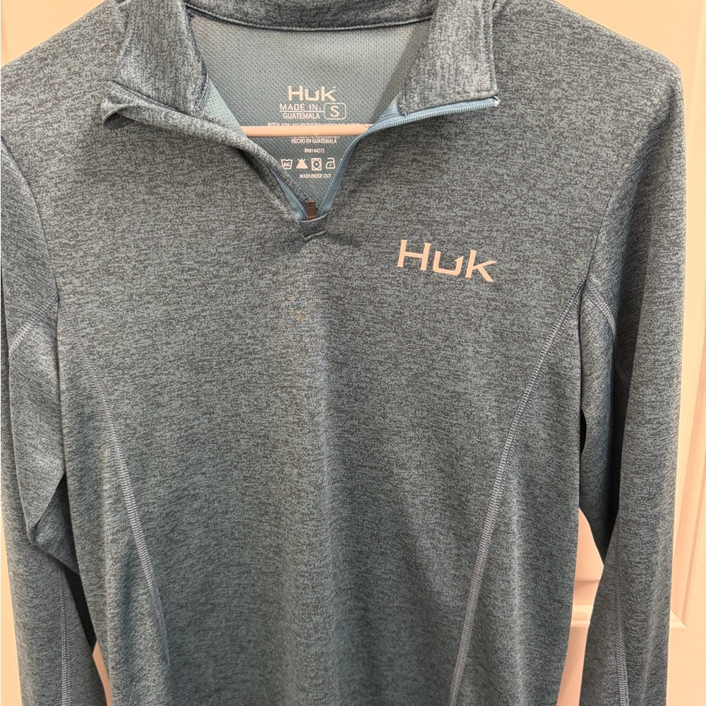 Huk Blue Heather Quarter-Zip Pullover